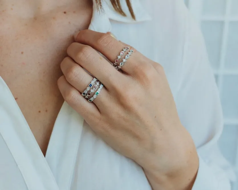 Citrine   Diamond Stackable Band