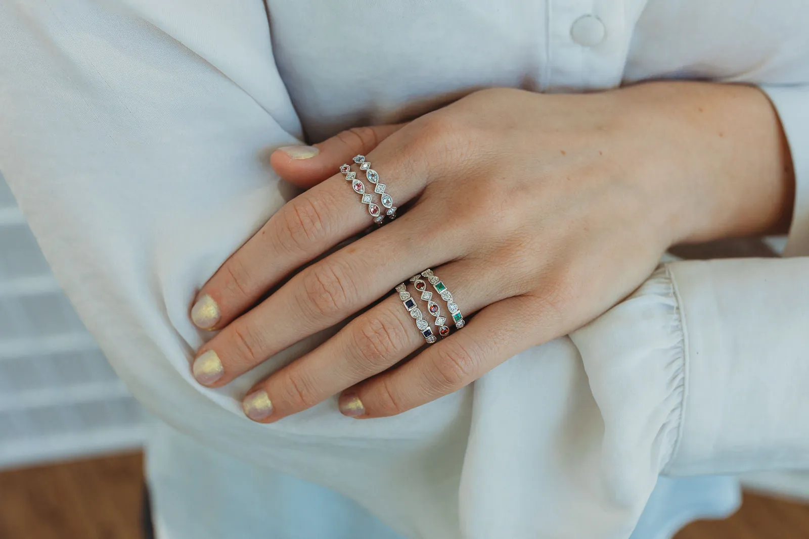 Citrine   Diamond Stackable Band