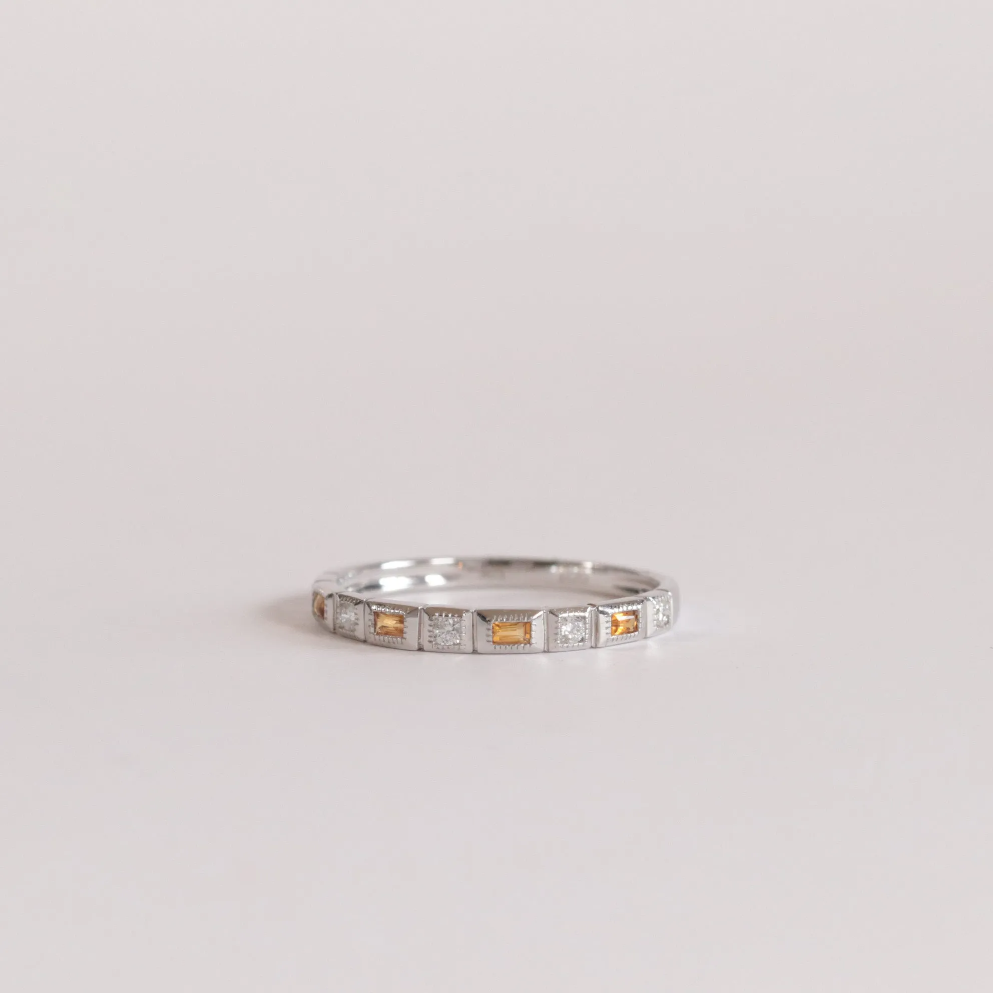 Citrine   Diamond Stackable Band