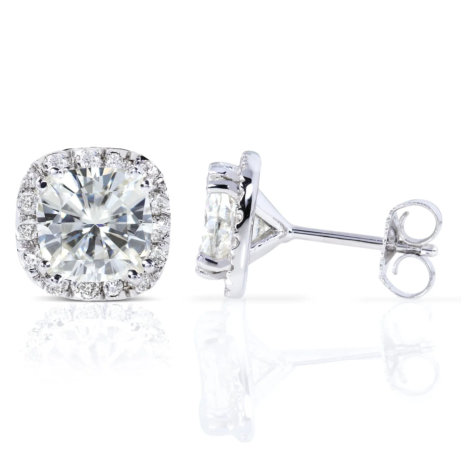 Cushion Halo Stud Earrings