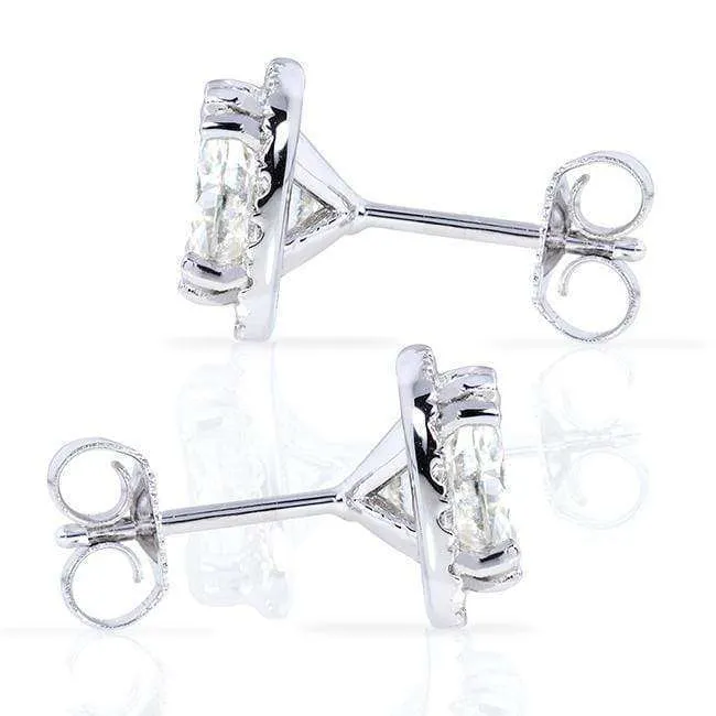 Cushion Halo Stud Earrings
