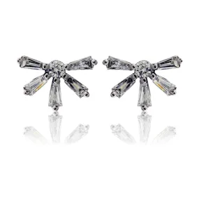 Diamond Half Sun Dainty Stud Earrings