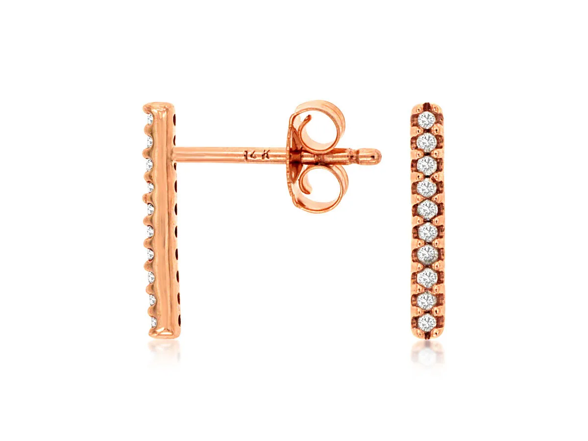 Diamond Line Post Earrings