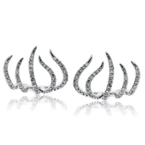 Diamond Silhouette, Huggie Style Earrings