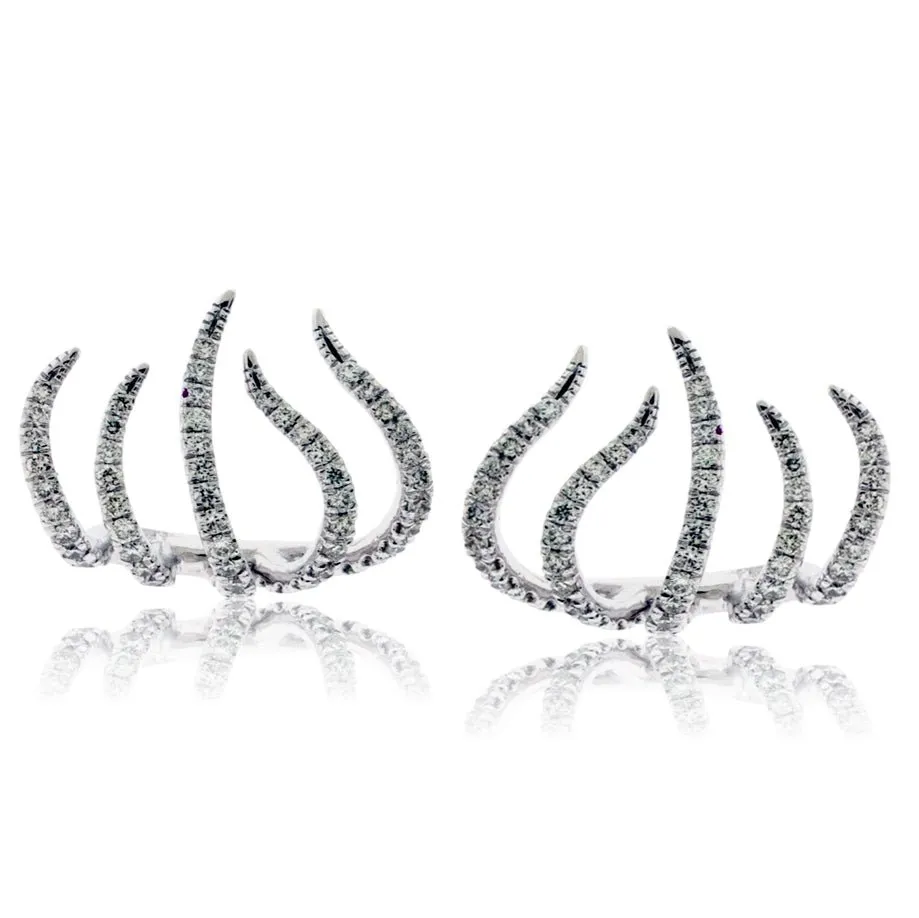 Diamond Silhouette, Huggie Style Earrings