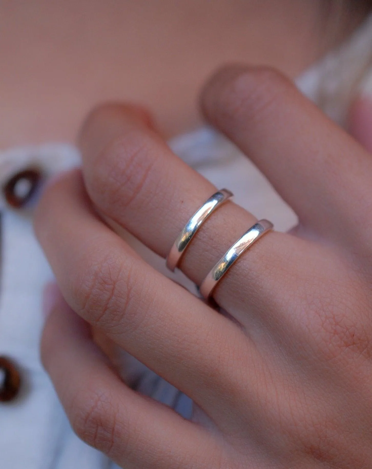 Double Thin Band Ring ~ Sterling Silver 925 ~ MR146