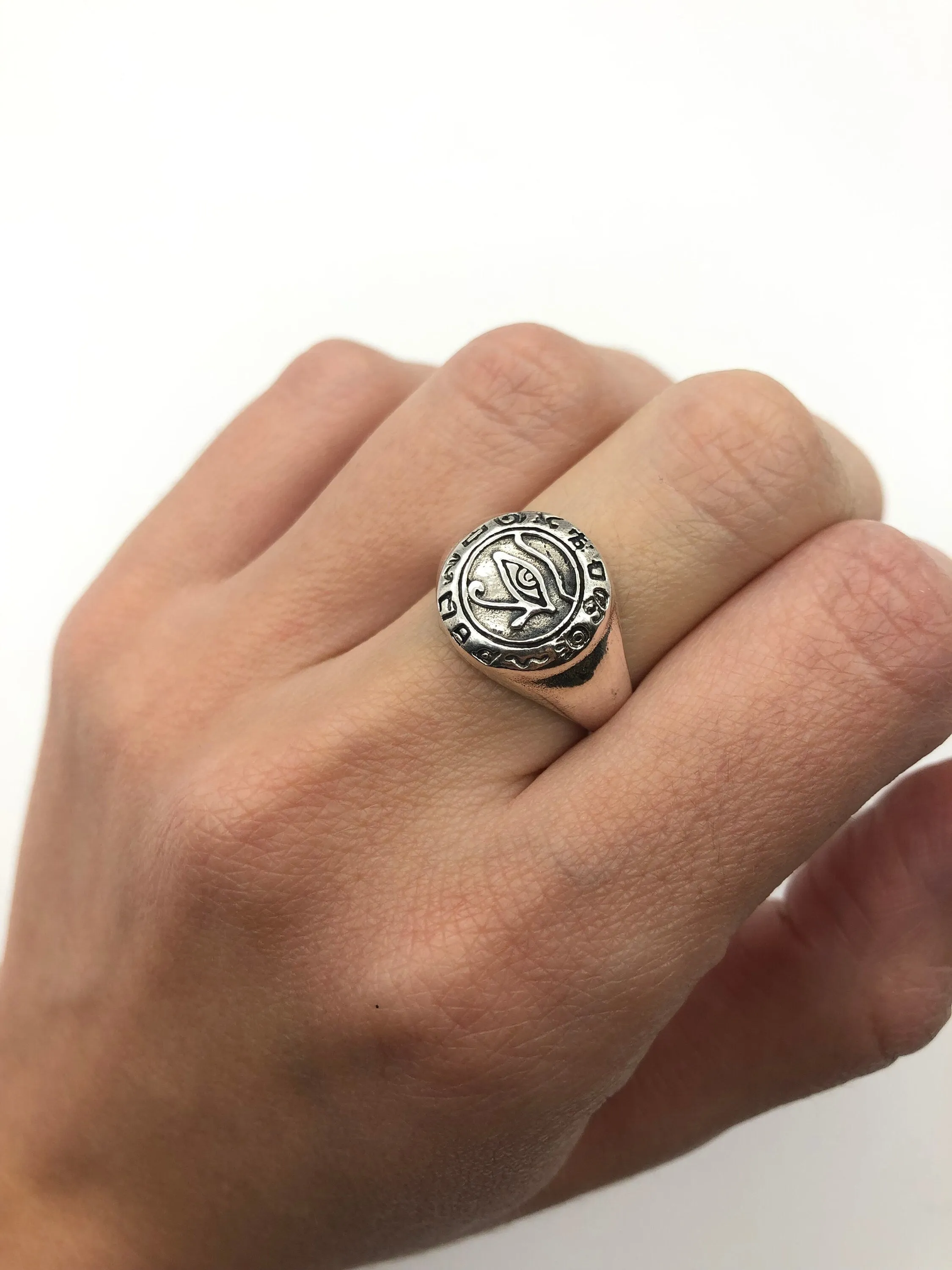 Egyptian Eye Ring - Silver Egyptian Ring, Ancient Silver Ring