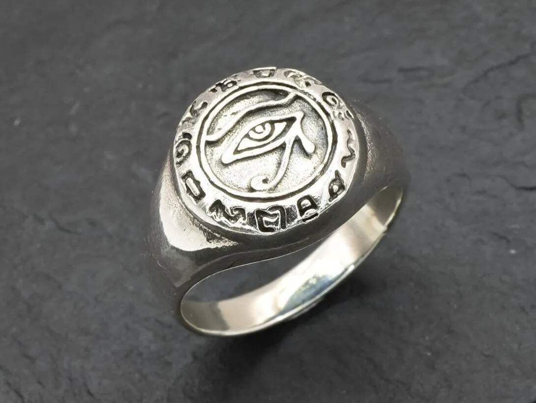 Egyptian Eye Ring - Silver Egyptian Ring, Ancient Silver Ring