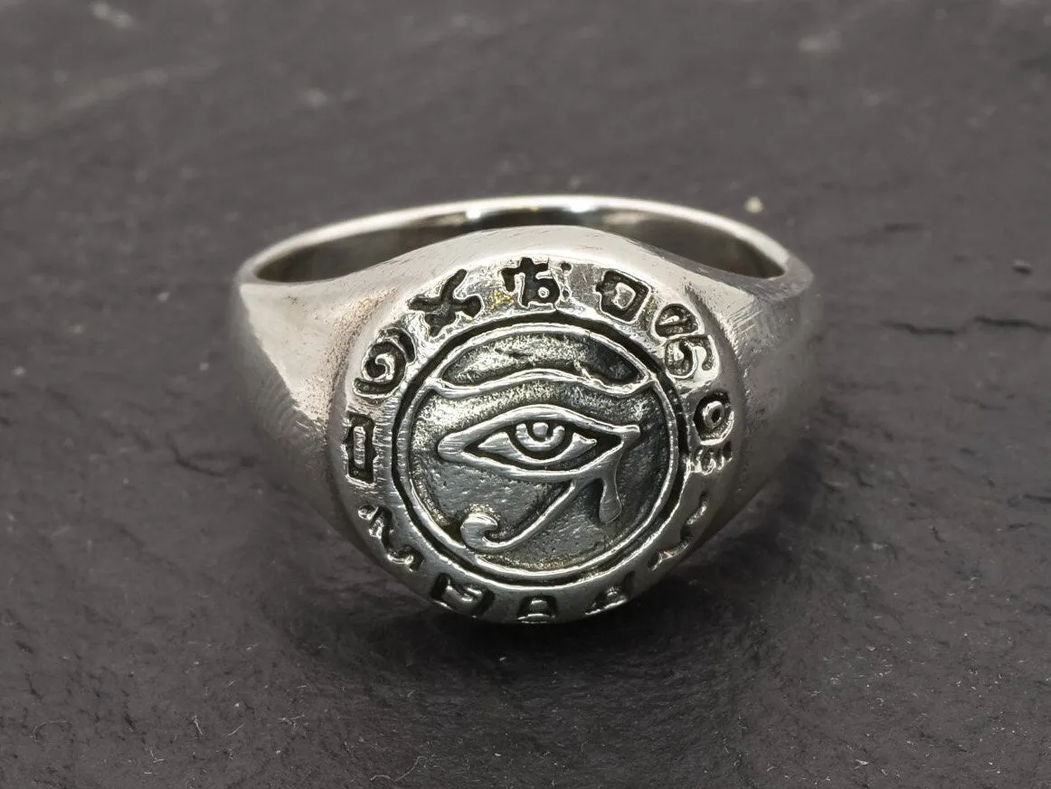 Egyptian Eye Ring - Silver Egyptian Ring, Ancient Silver Ring