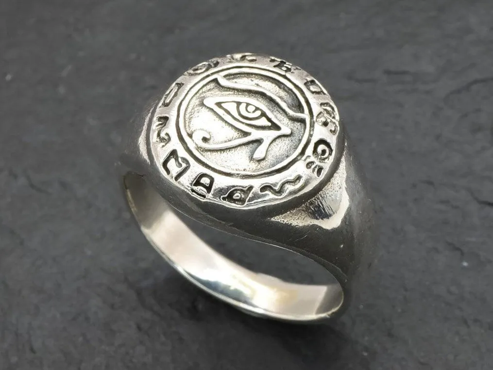 Egyptian Eye Ring - Silver Egyptian Ring, Ancient Silver Ring