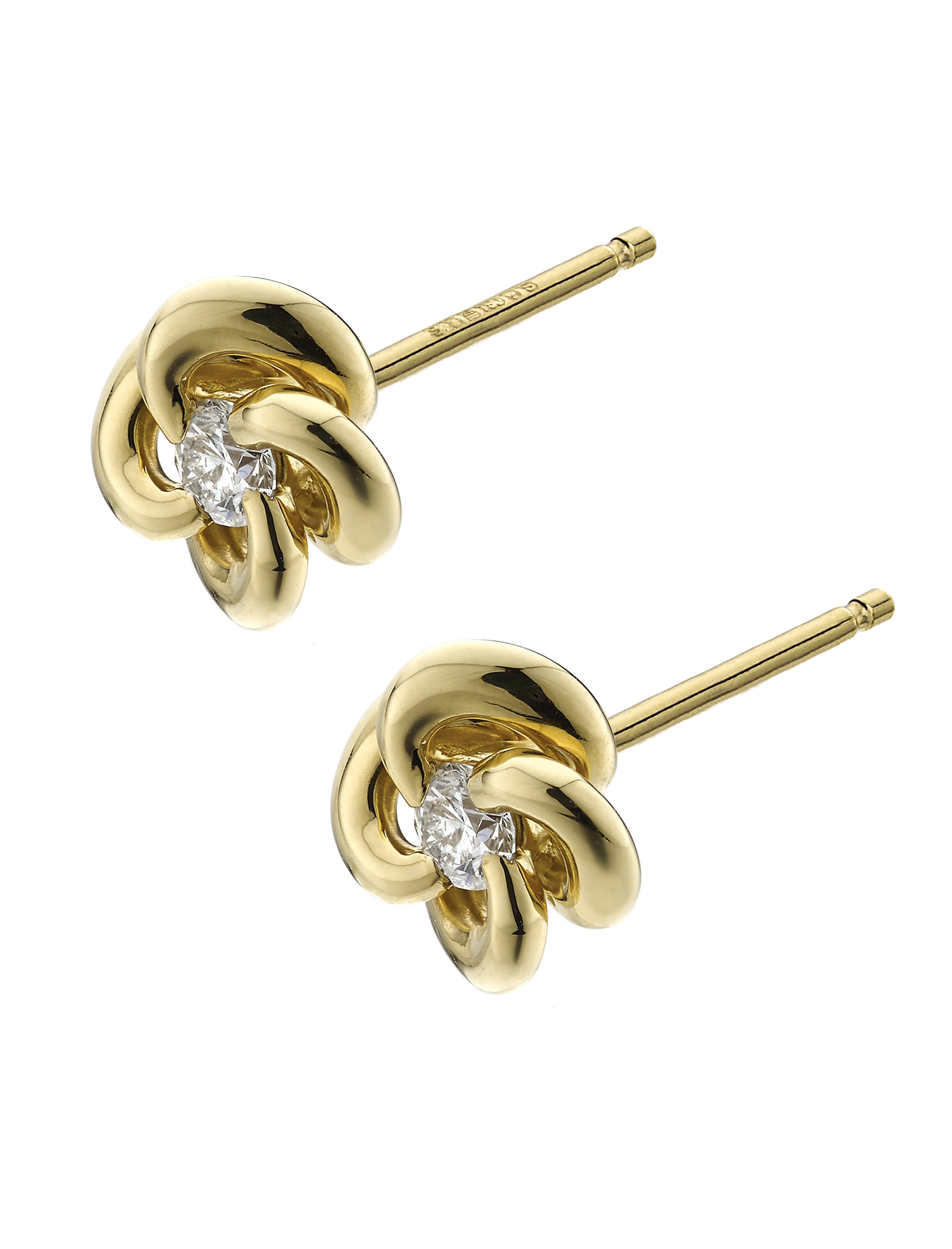 Entwined Petal Flower Earrings - 18ct Yellow Gold