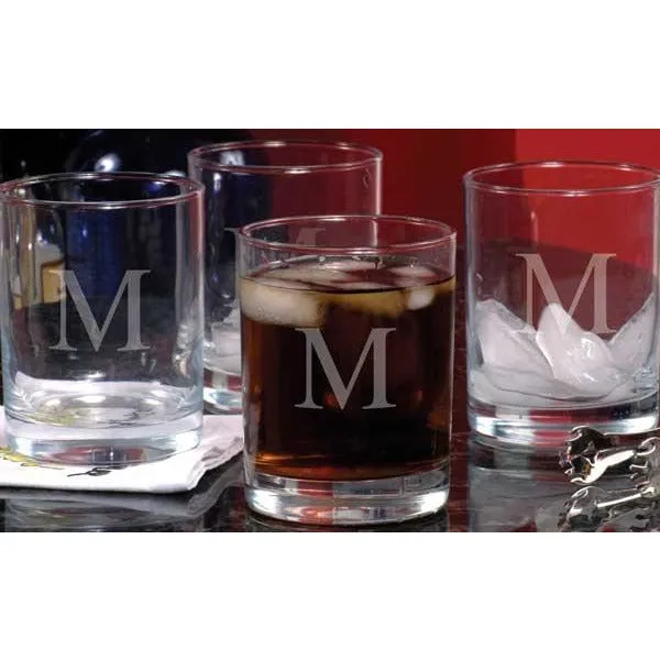 Etched Drinking Glasses (Set of 4)