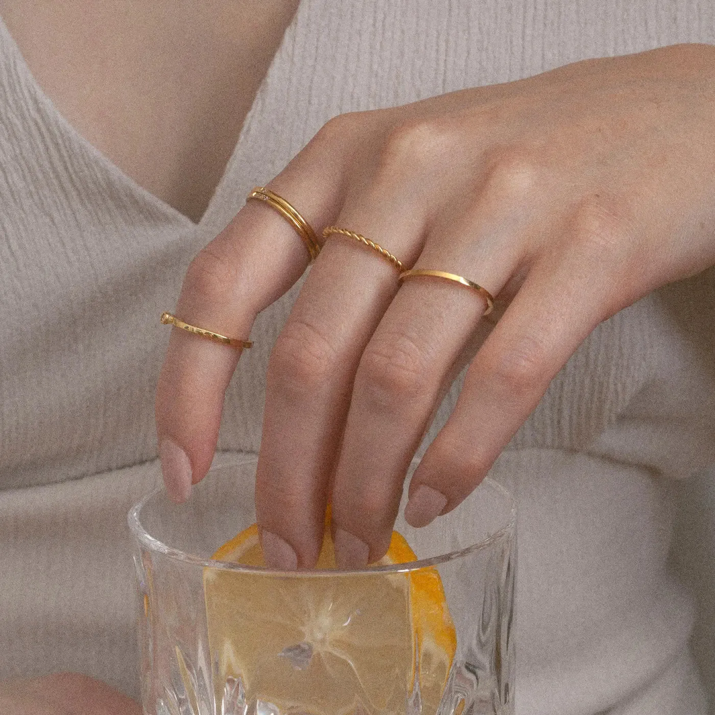 Evi - Thin Twisted Ring Stainless Steel