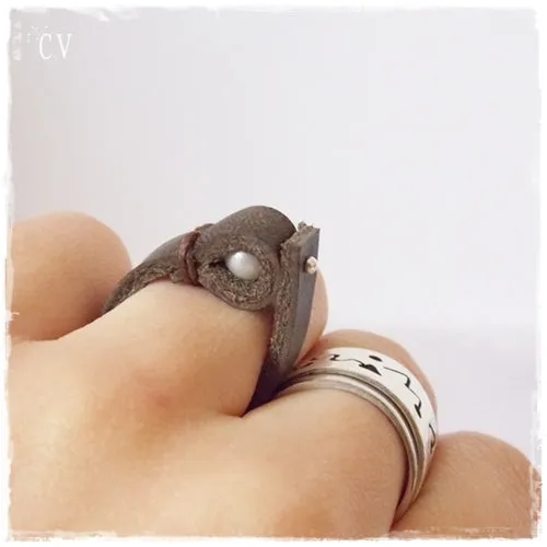Freshwater Pearl Leather Ring