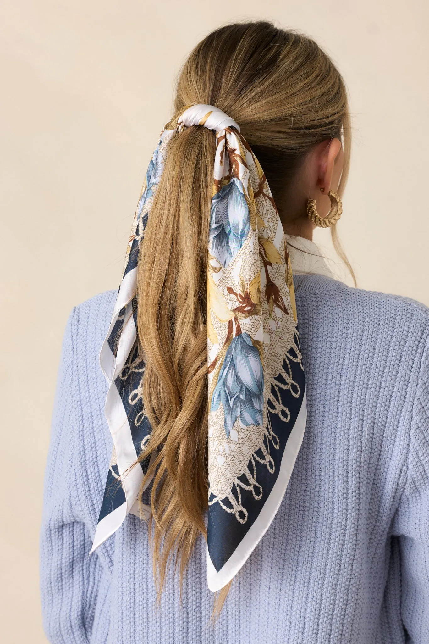 From The Top Navy Floral Print Scarf