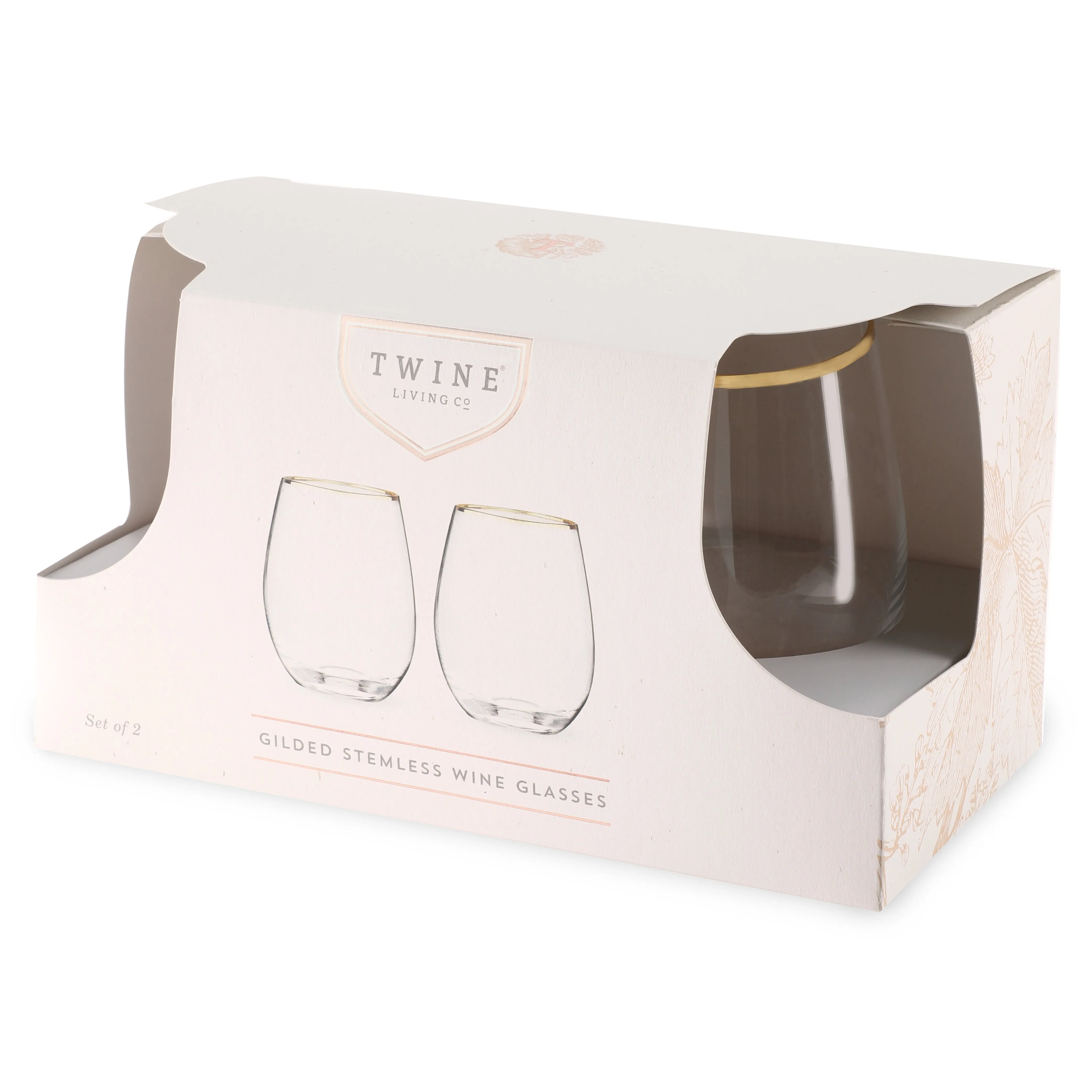 Gilded Stemless Wine Glasses