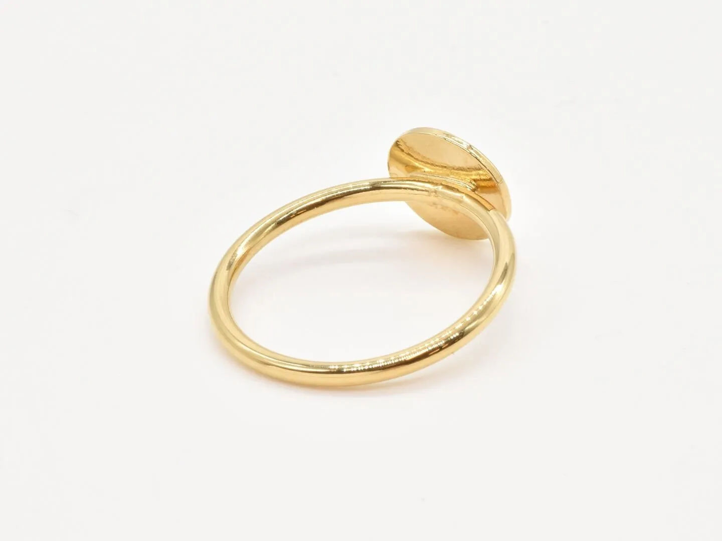 Gold Disc Ring - Plain Round Ring, Gold Circle Ring
