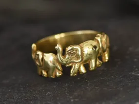 Gold Elephant Ring - Small Elephant Ring - Gold Animal Ring