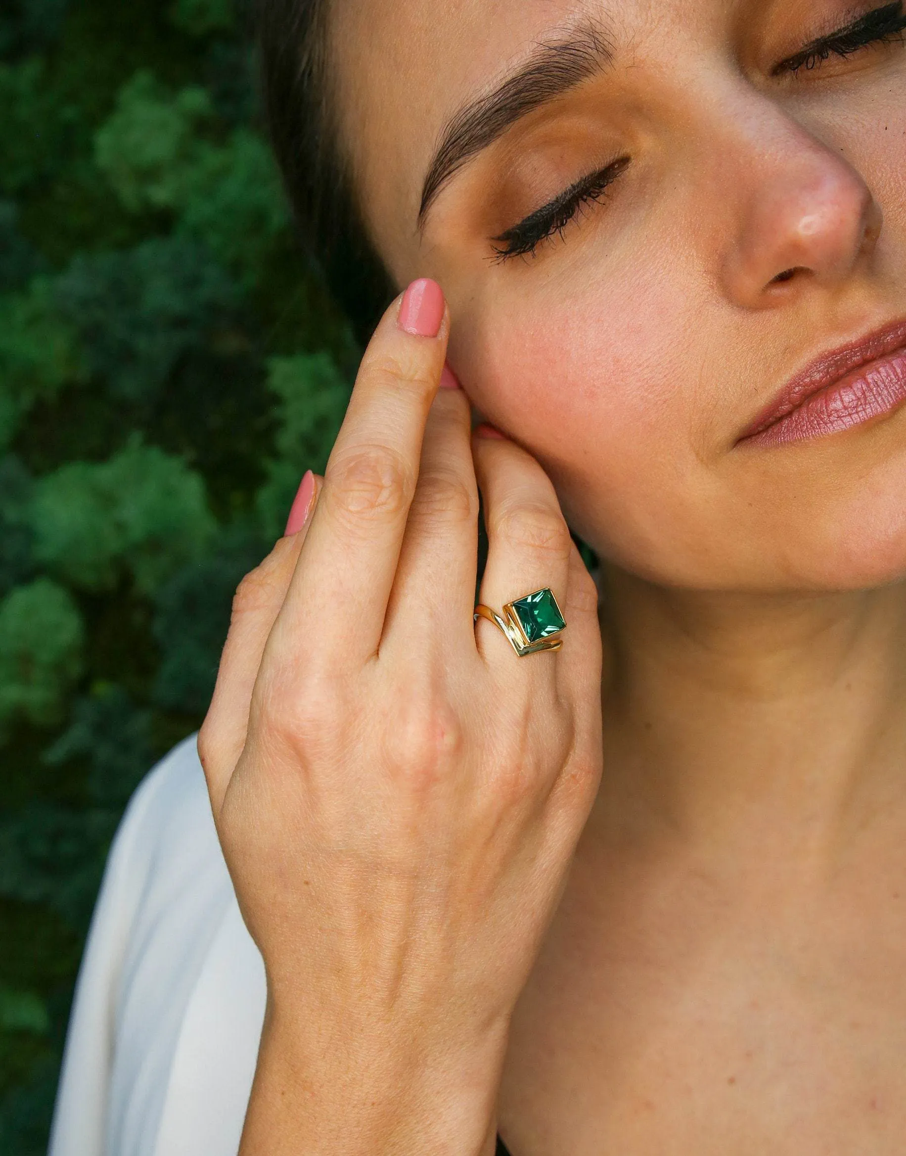Gold Emerald Ring - Vintage Emerald Ring, May Birthstone Ring