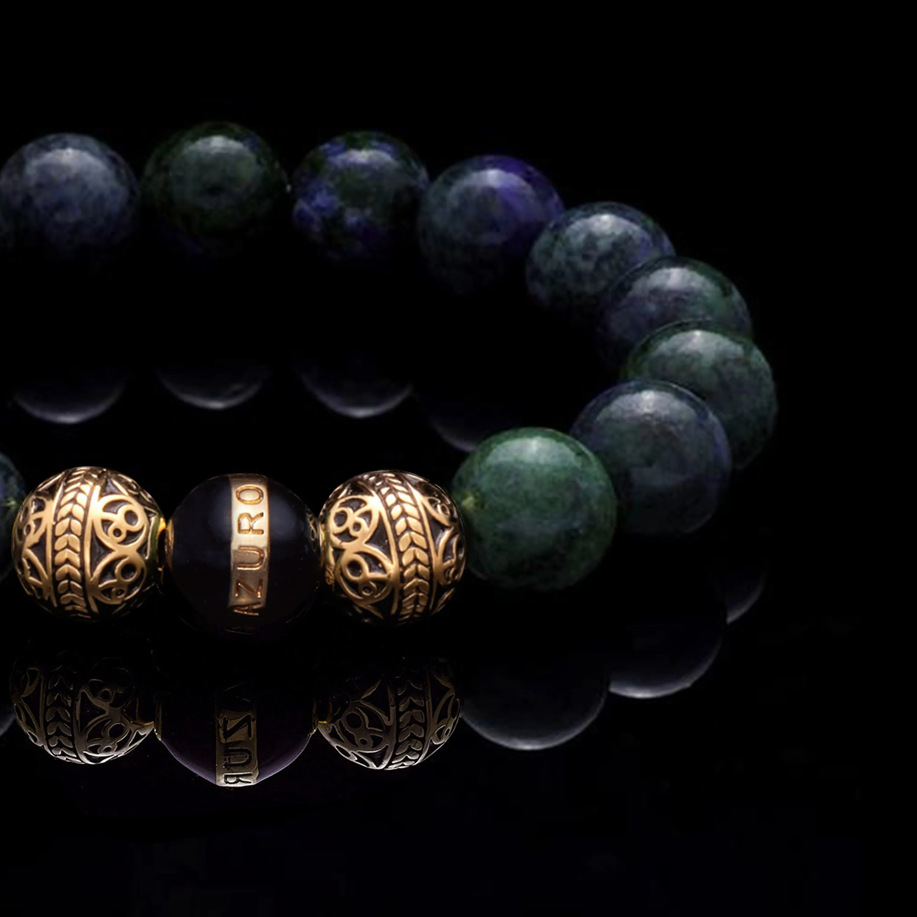 Gold Enamel Black Azurite