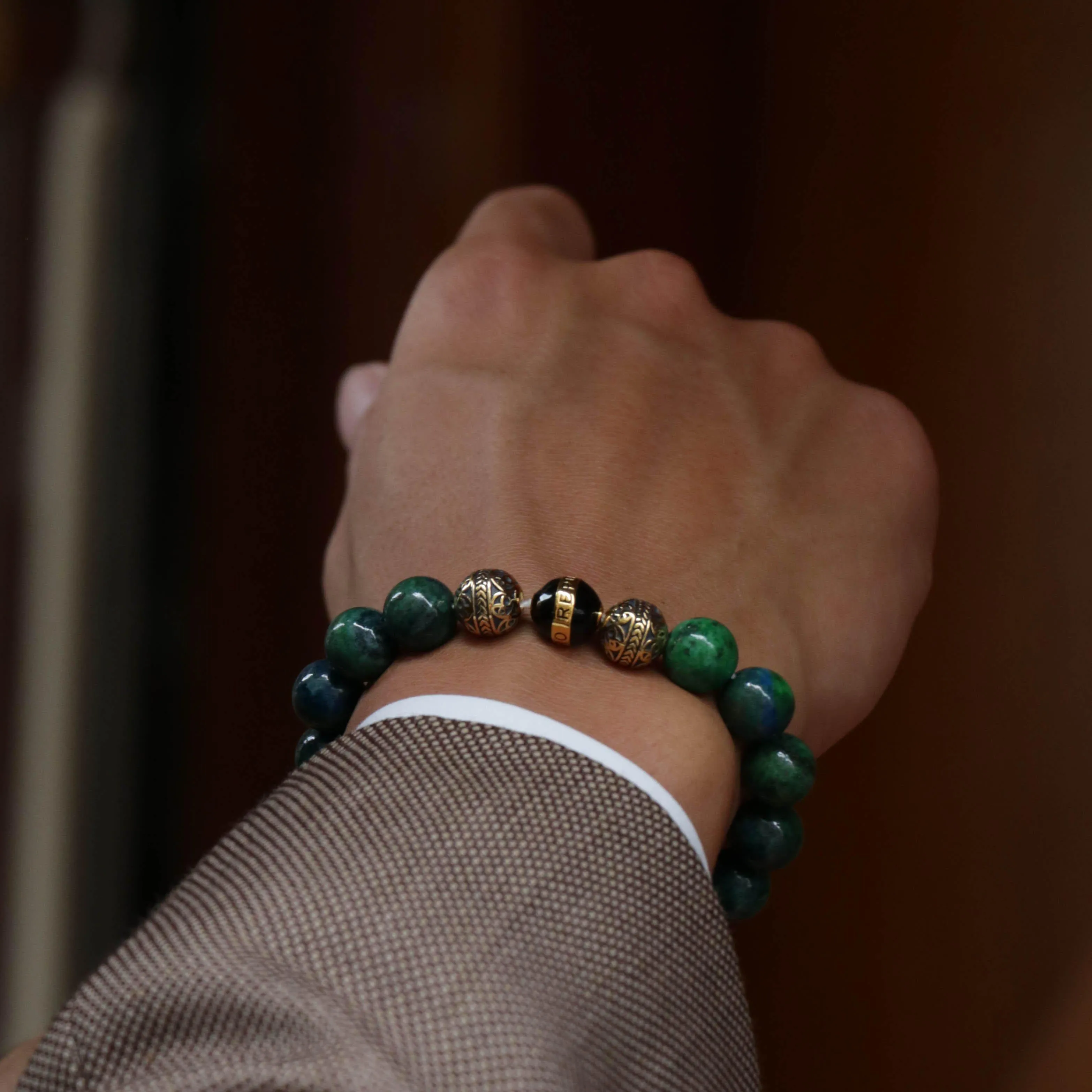 Gold Enamel Black Azurite