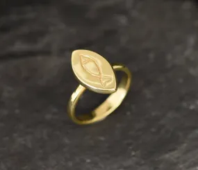 Gold Fish Ring - Gold Pisces Ring, Fish Ring