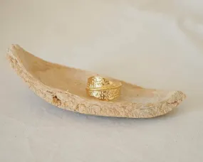 Gold Hammered Asymmetric Ring