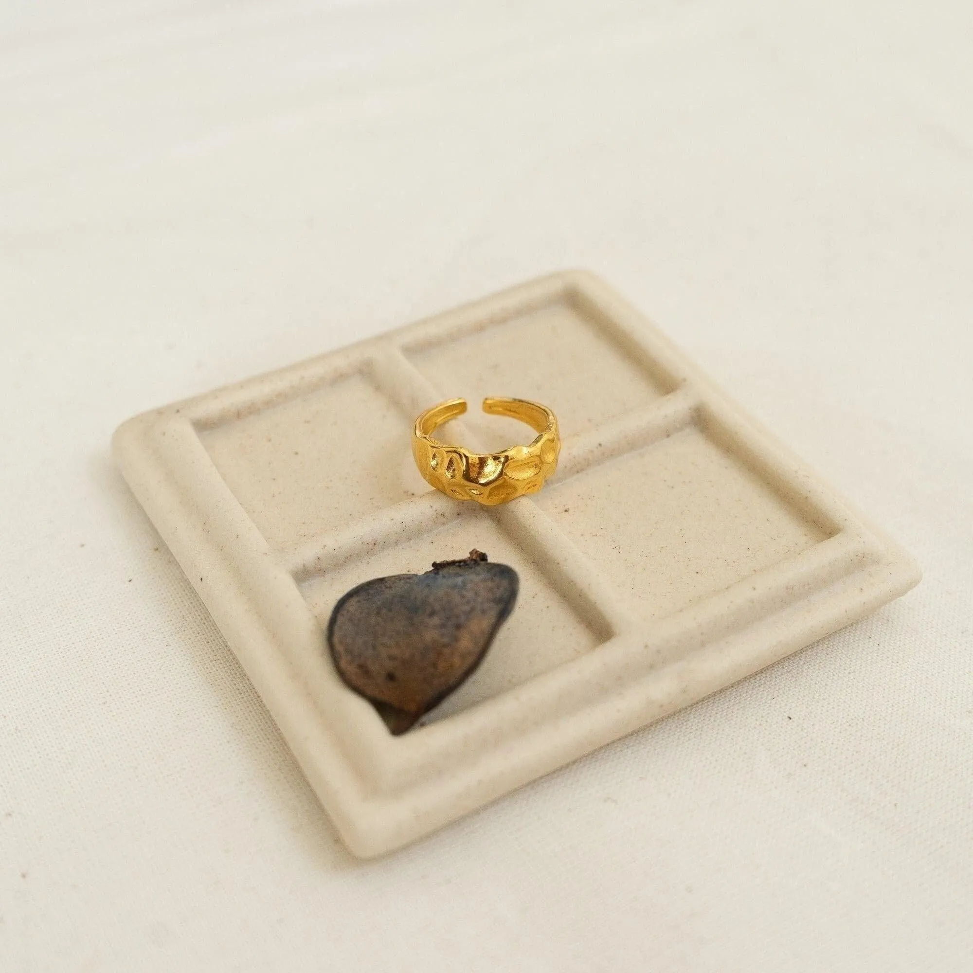 Gold Hammered Ring