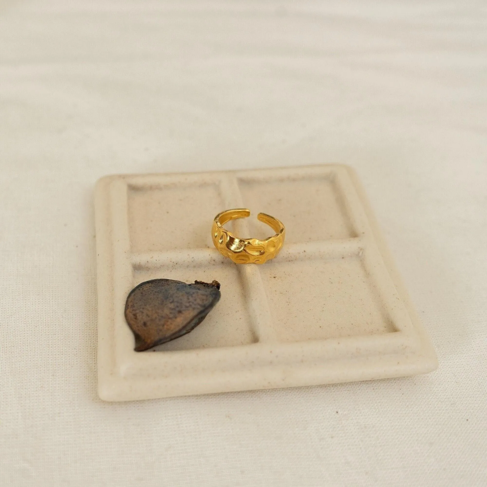 Gold Hammered Ring