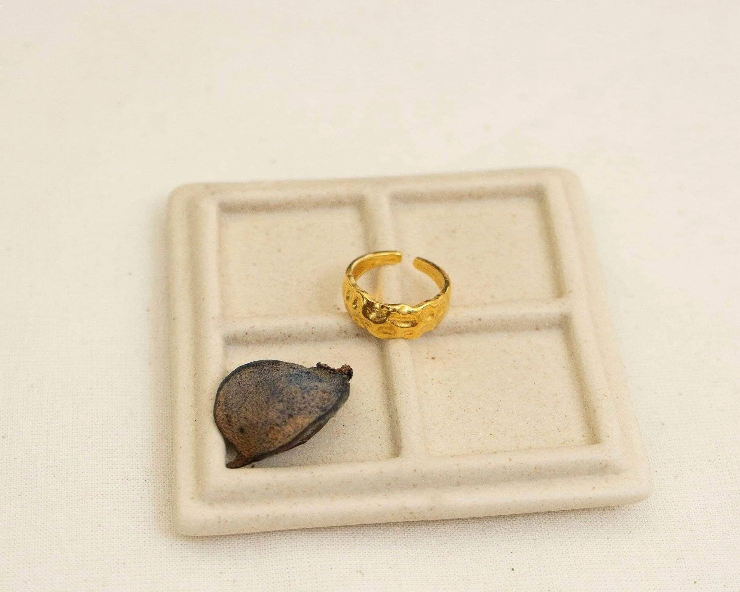 Gold Hammered Ring