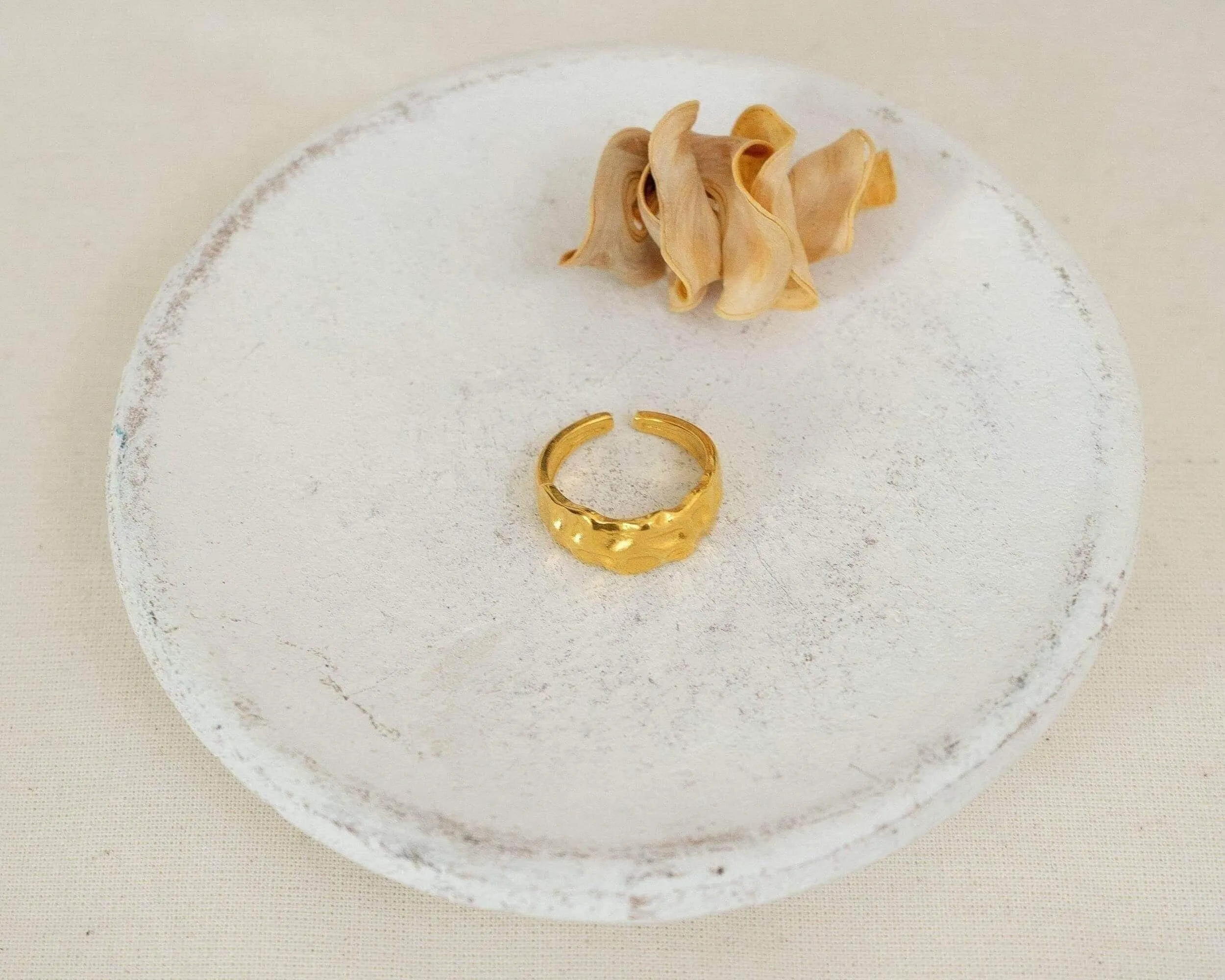 Gold Hammered Ring