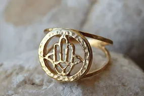 Gold Hamsa Ring