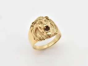 Gold Leo Band - Lion Head Ring, 3D Lion Ring