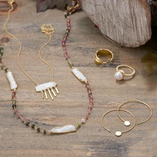 Gold Plated Cultured Freshwater Pearl Necklace