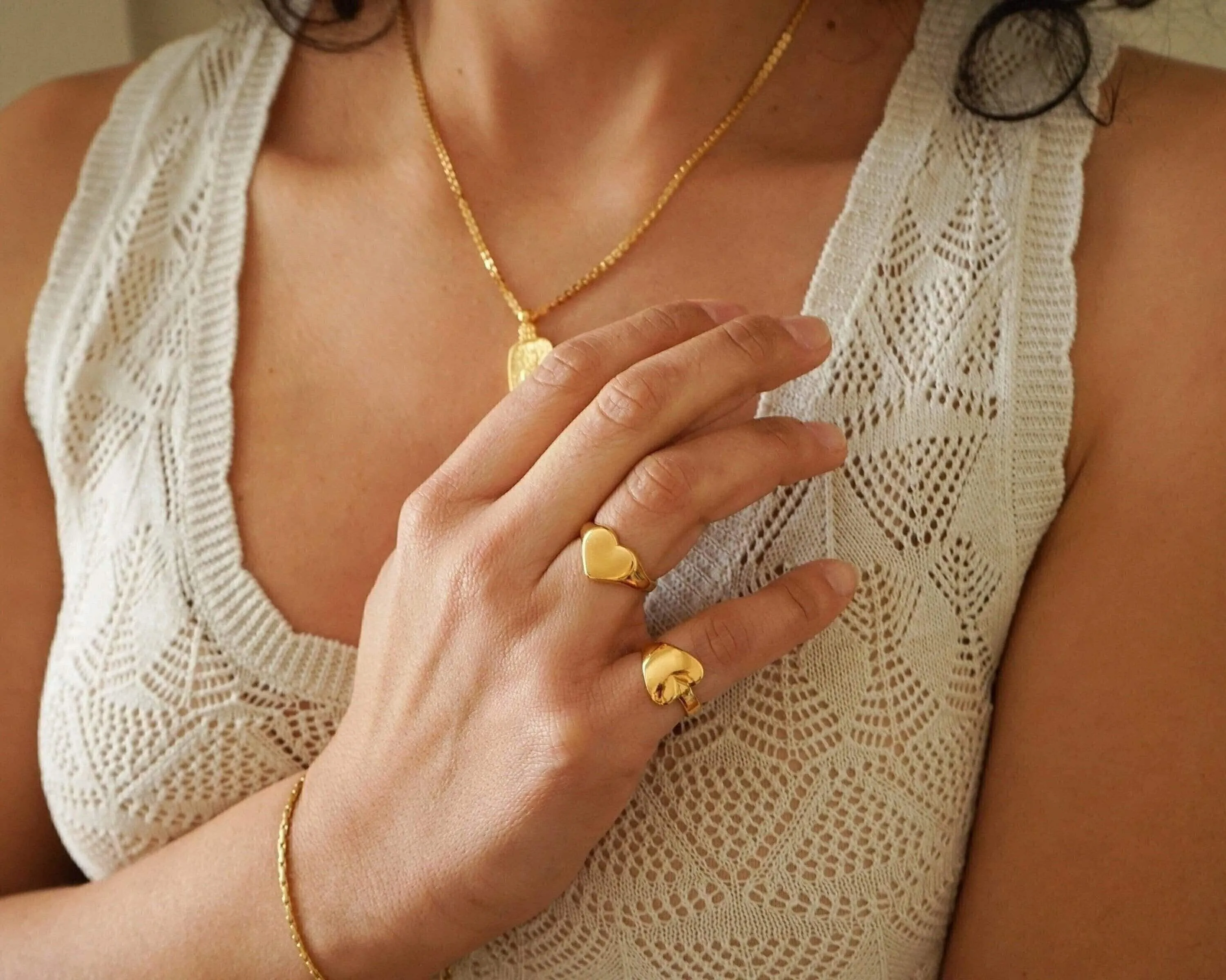 Gold Signet Heart Ring