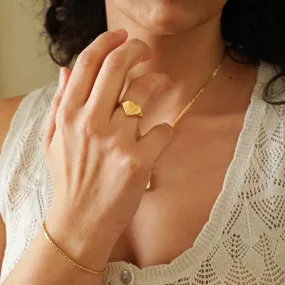 Gold Signet Heart Ring