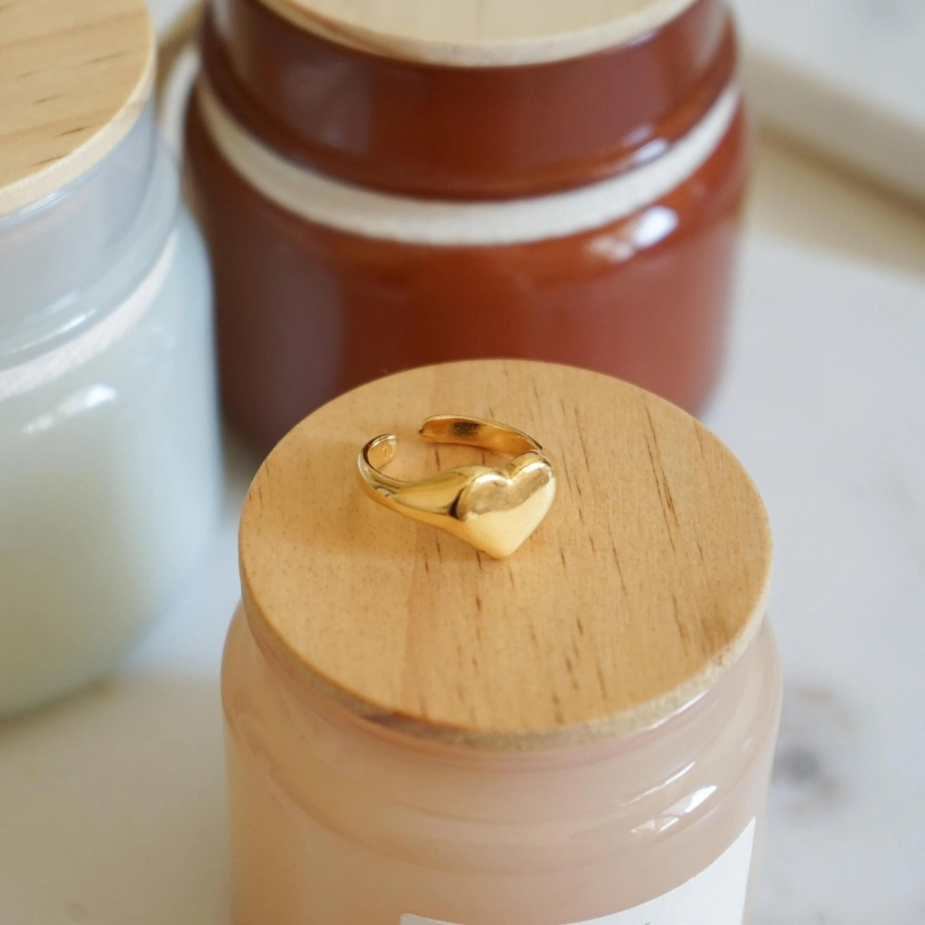 Gold Signet Heart Ring
