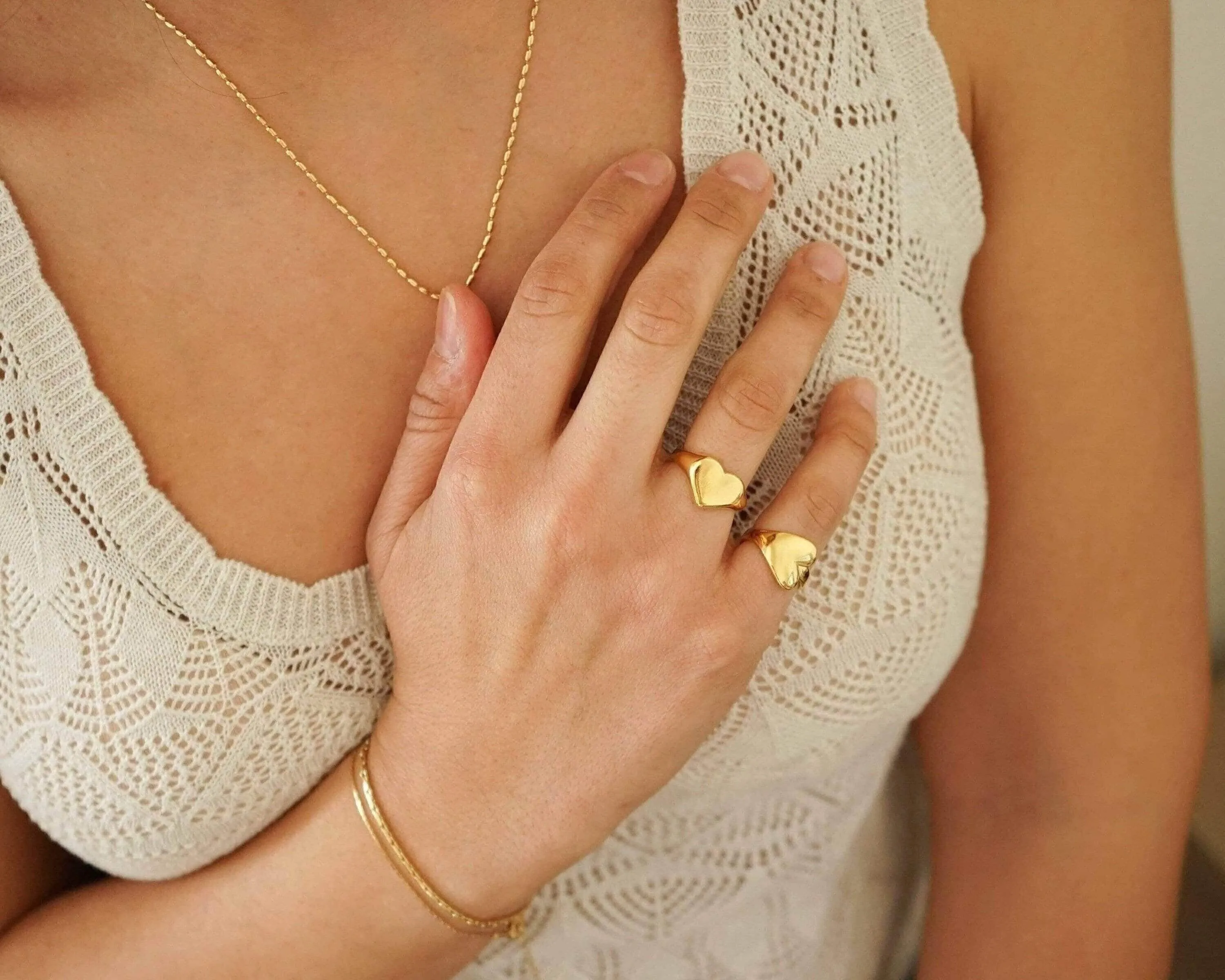 Gold Signet Heart Ring