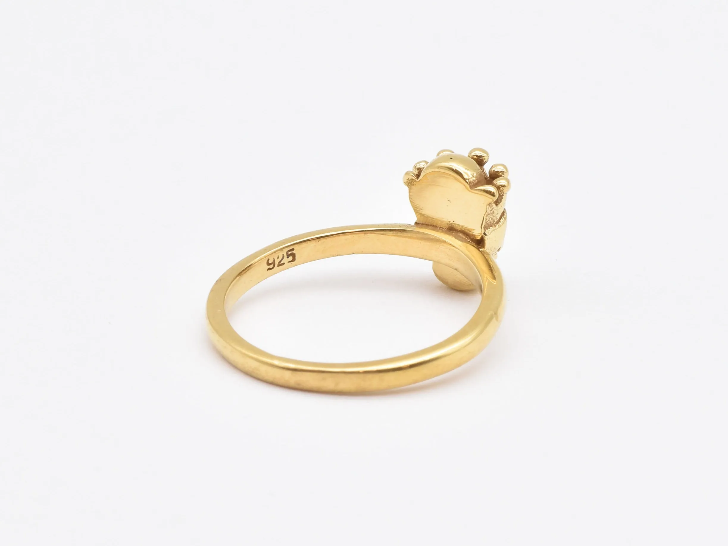 Gold Skull Ring - Skull Crown Ring, Gothic Skull Ring,