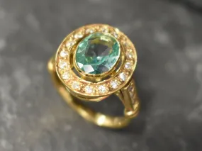 Gold Victorian Aquamarine Ring - Oval Aquamarine Vintage Ring - March Birthstone Ring