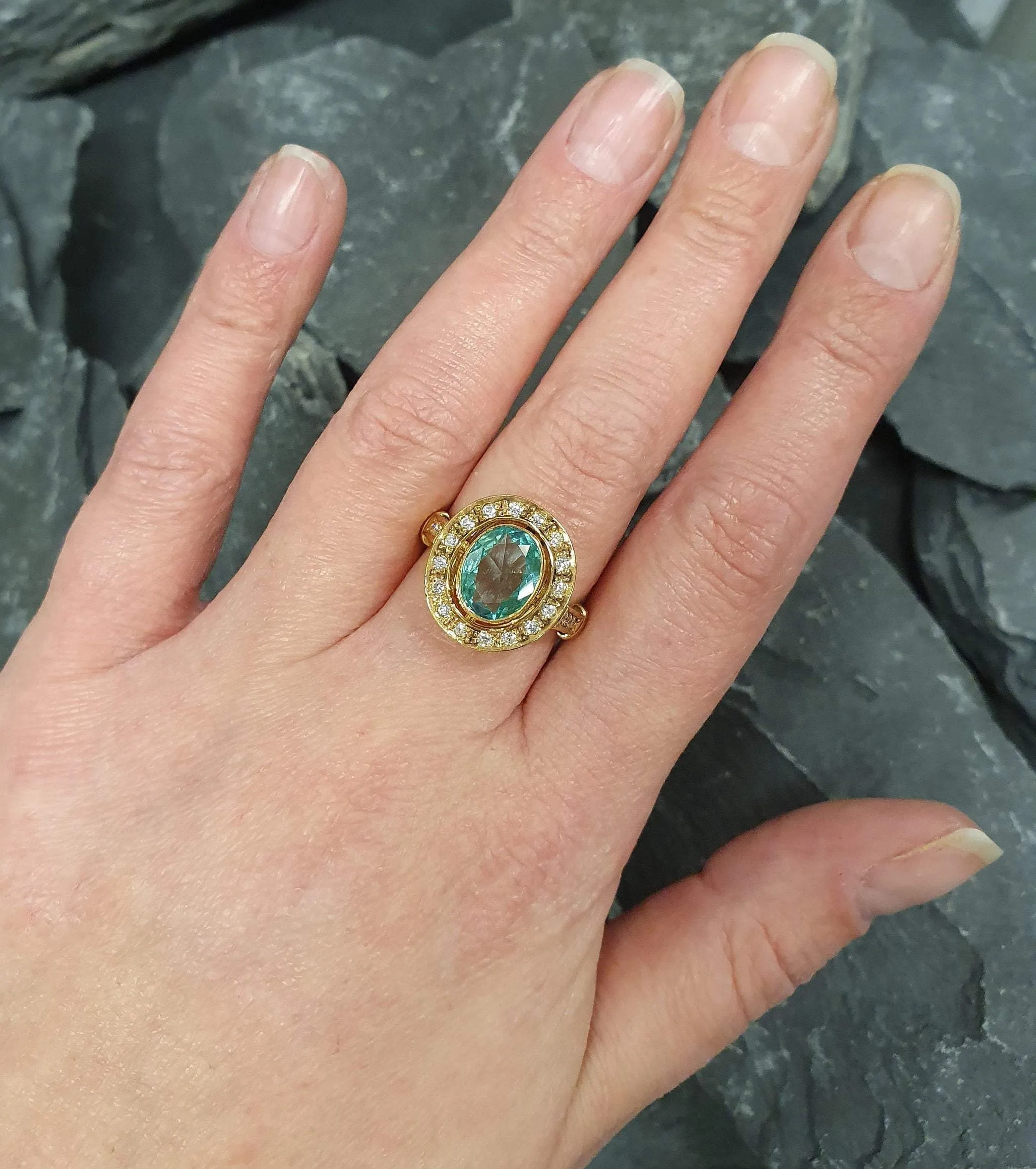 Gold Victorian Aquamarine Ring - Oval Aquamarine Vintage Ring - March Birthstone Ring
