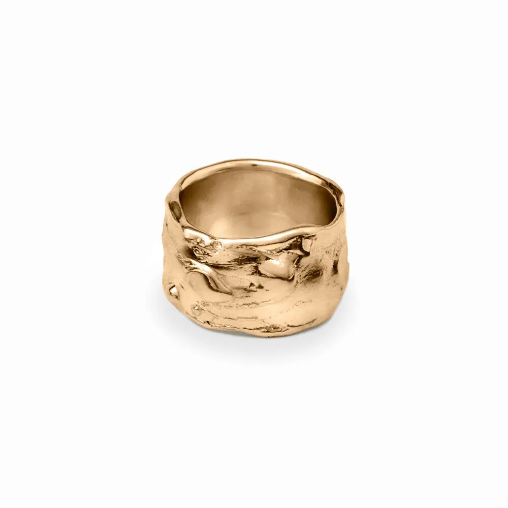 Gold Waterfall Ring - Wide