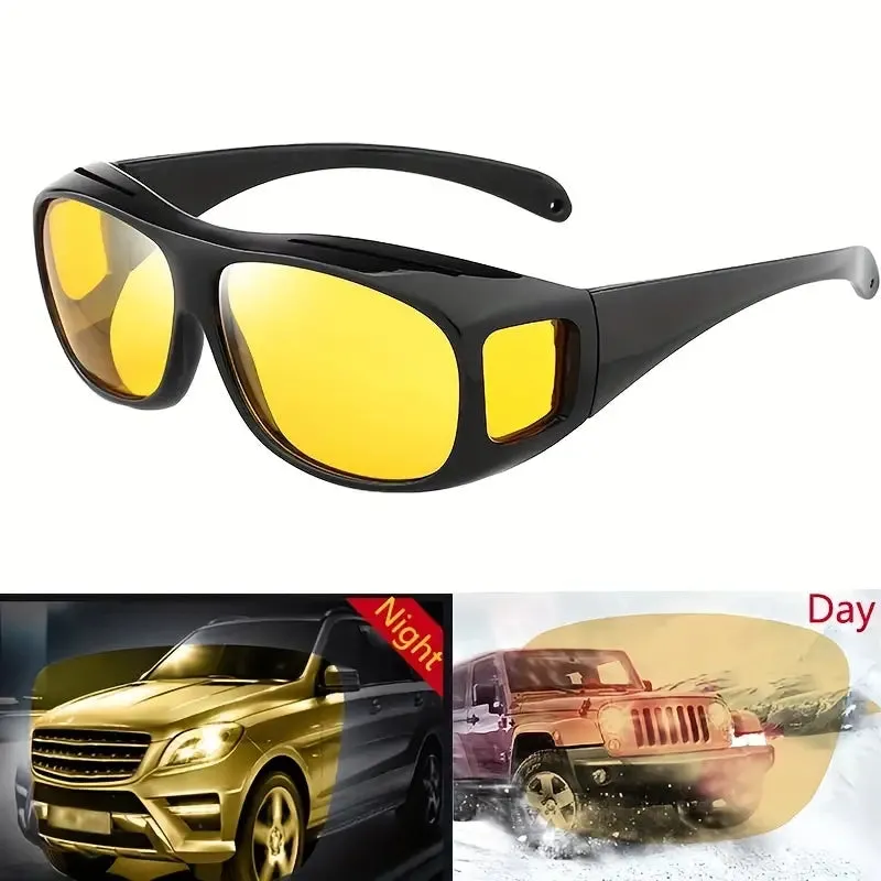 HD Night Vision Wrap Arounds Fit Over  Sunglasses 2 Pack
