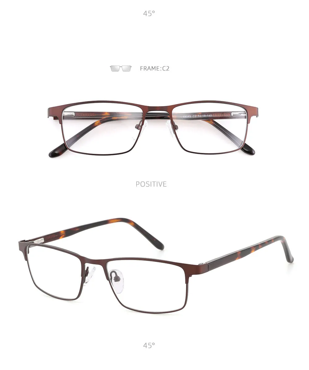 Laoyehui Unisex Full Rim Square Alloy Reading Glasses Anti Blue Light 18049