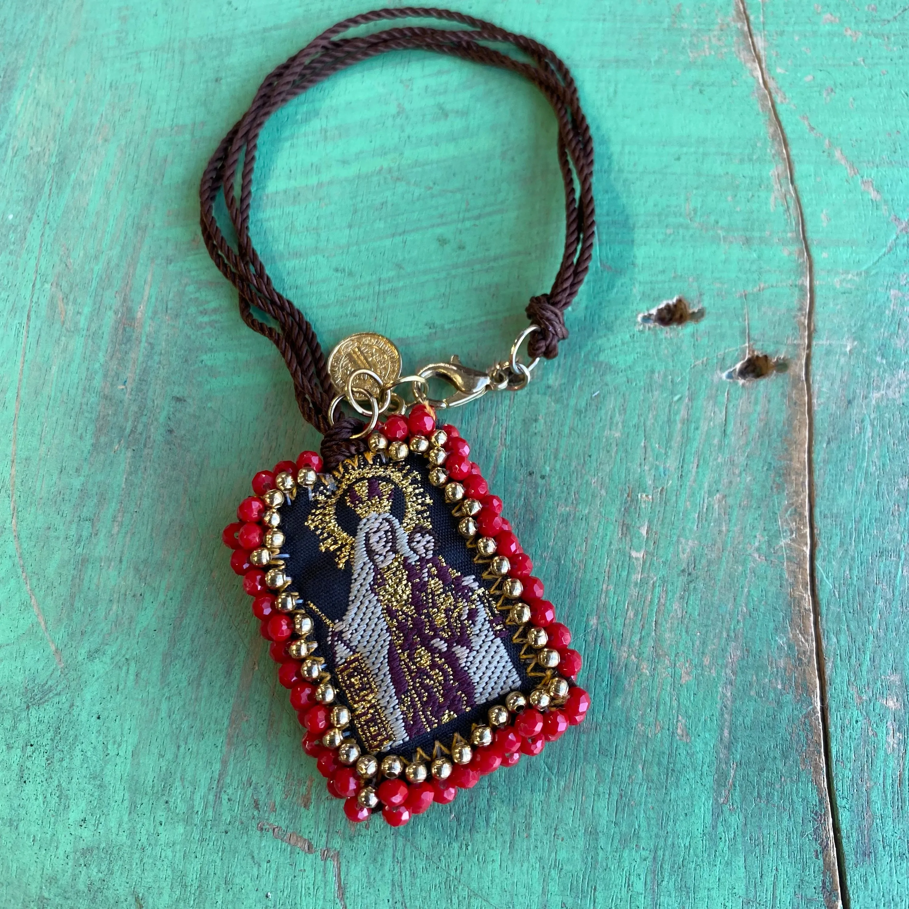 Large Crystal Cloth Scapular Bracelet