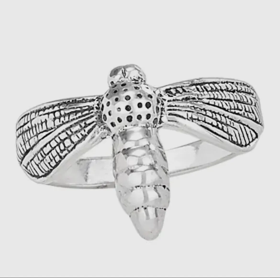 Late Spring Dragonfly Ring in Silver