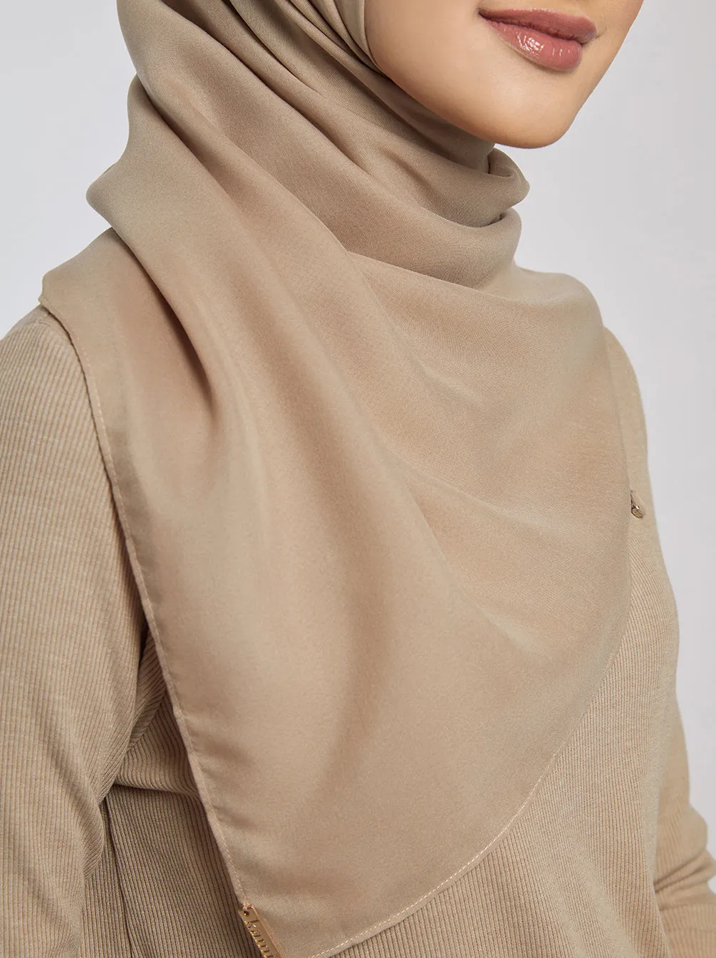 LIGHT VOILE SCARF PLAIN LATTE