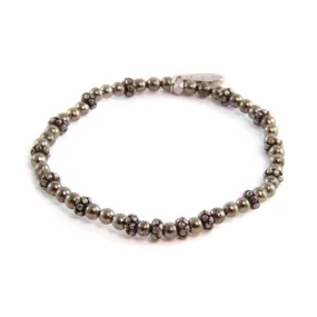 Mens Pyrite and Faceted Donut Beaded Bracelet