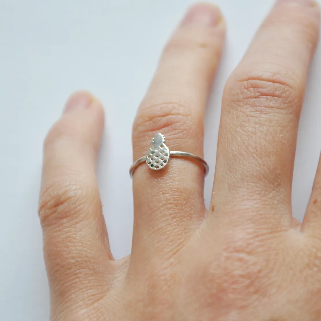 Mini Silver Pineapple Ring