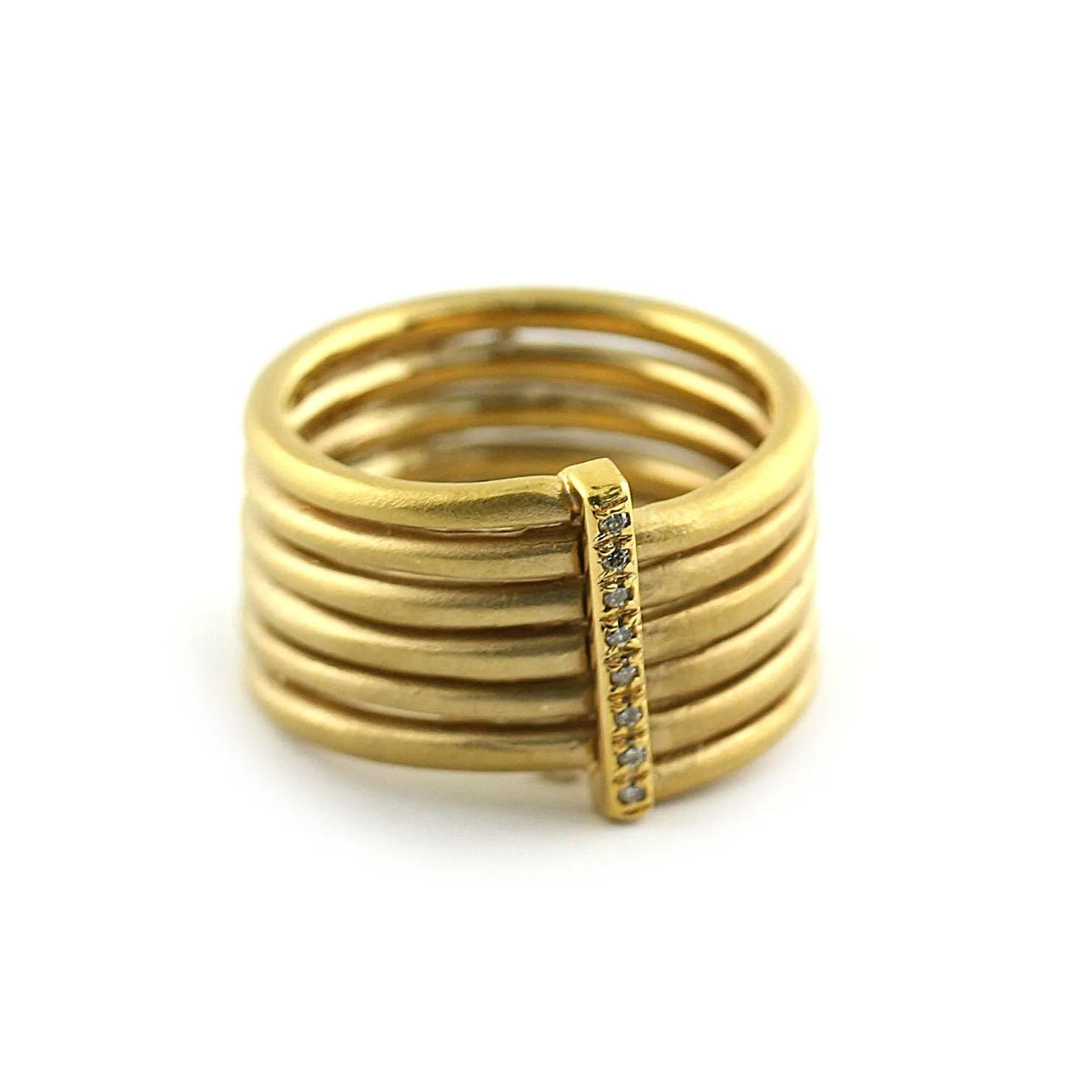 Multiple Row Diamond Ring 14K Gold
